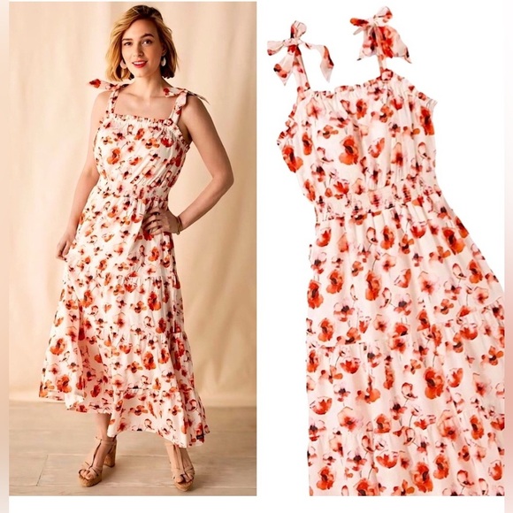 Matilda Jane Enchanted Garden Summer Siesta Poppy Maxi Dress Medium Cottagecore - Picture 1 of 10